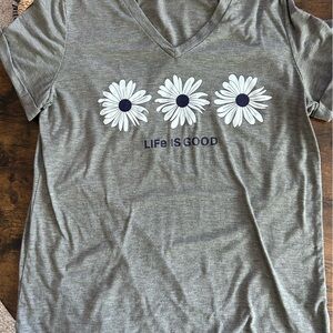 Life is Good floral T-shirt